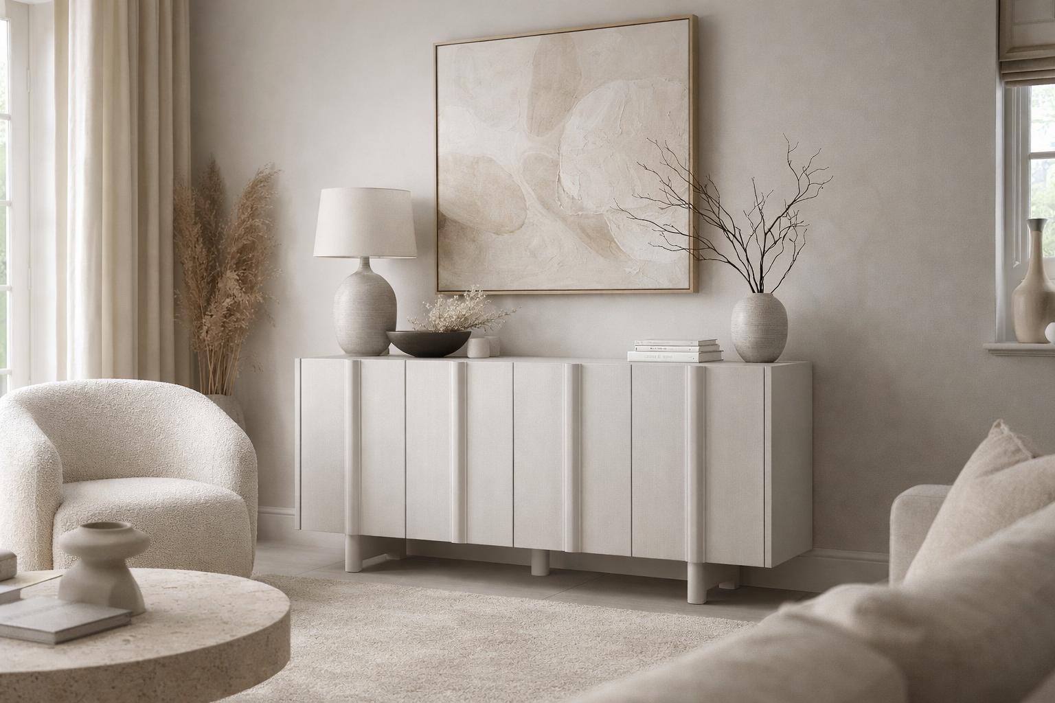 Basu dressoir van Woood kleur mist 200cm