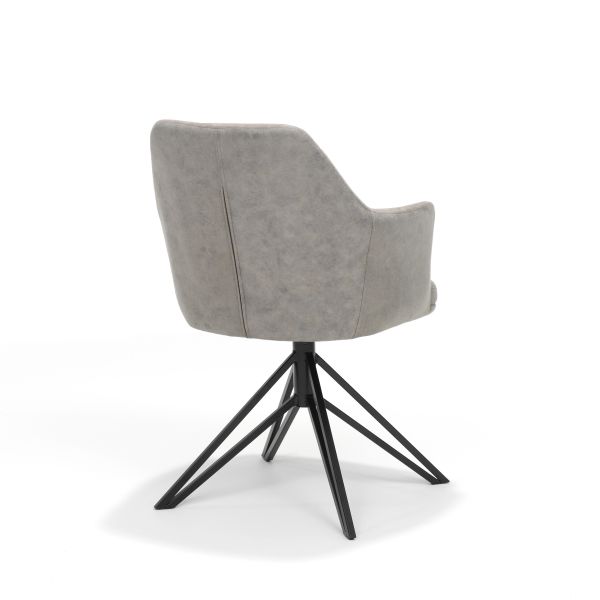 Stoel eetkamer met armleuning Calvin Pebble