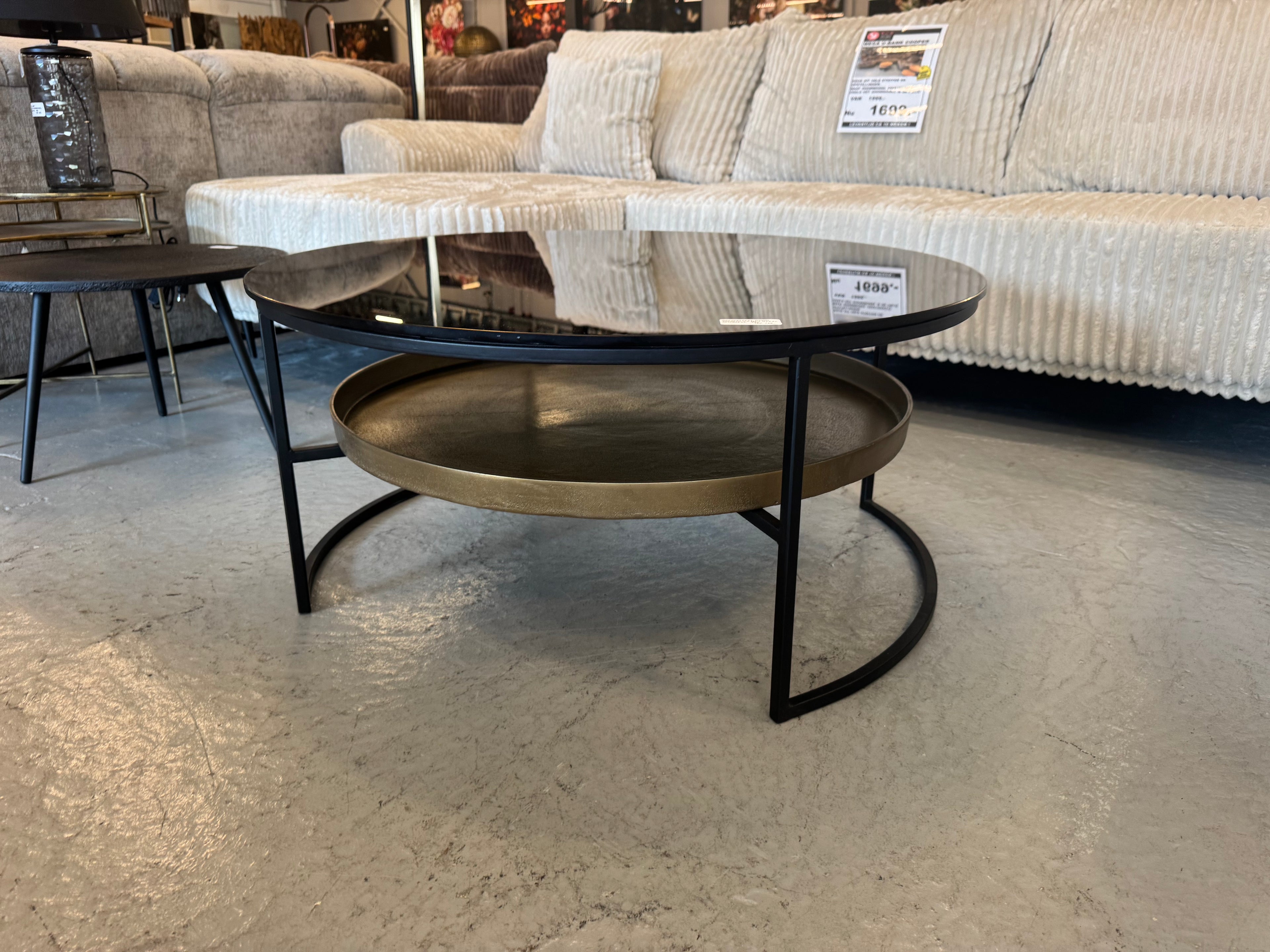 Salontafel Light and Living glas met metaal