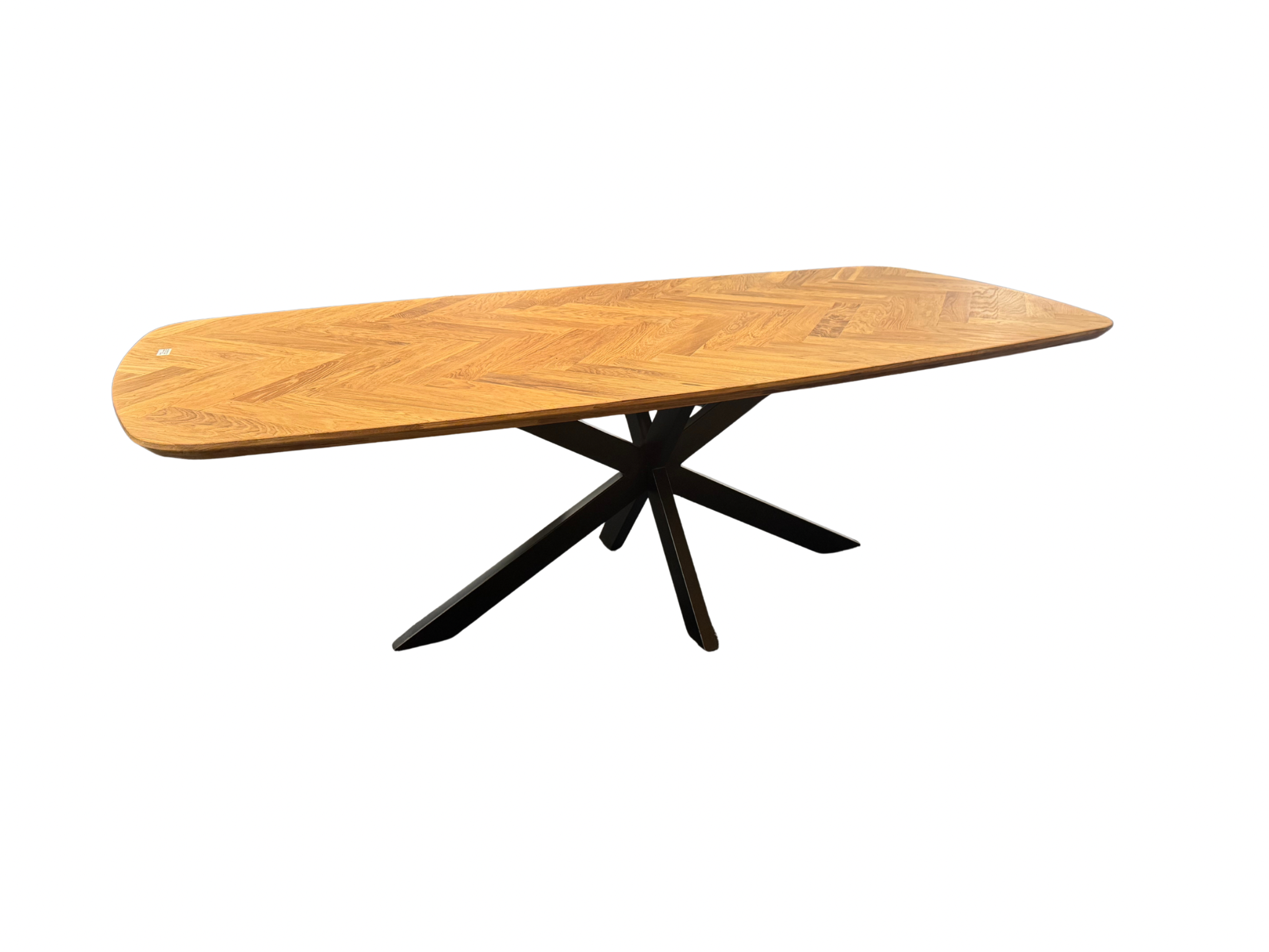 Deens ovale eiken visgraat tafel 240x110x77 5cm dik blad