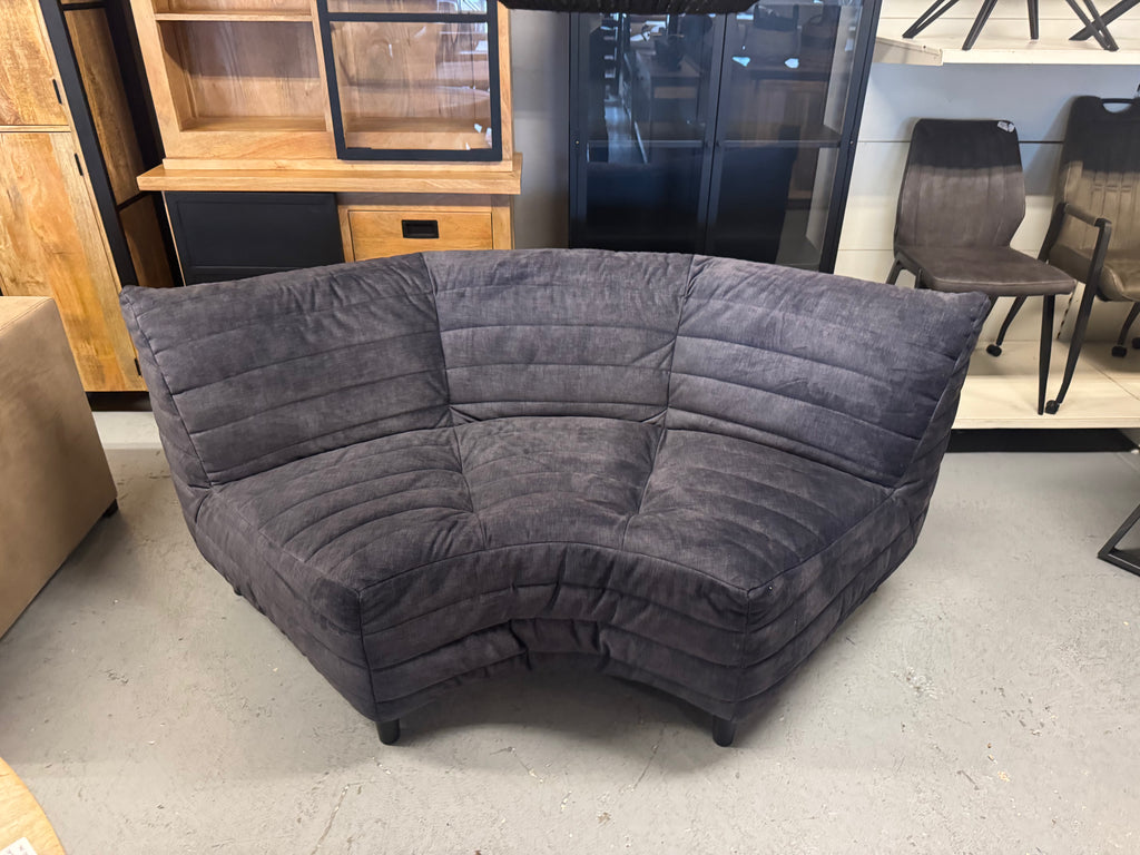 Ronde eettafelbank 200cm breed antraciet