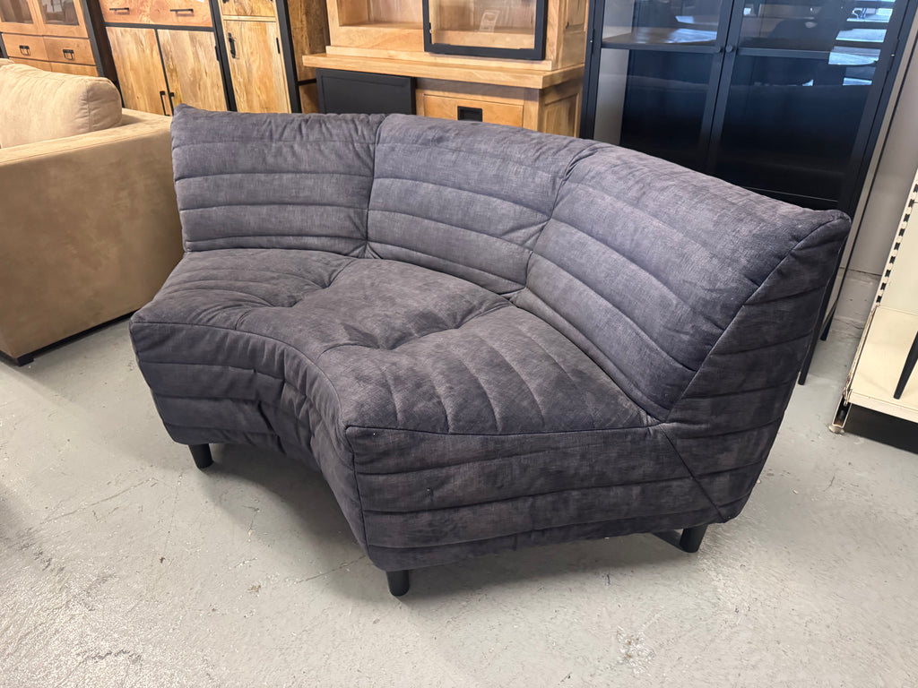 Ronde eettafelbank 200cm breed antraciet