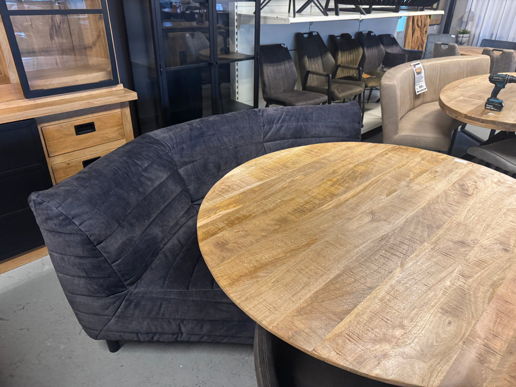 Ronde eettafelbank 200cm breed antraciet