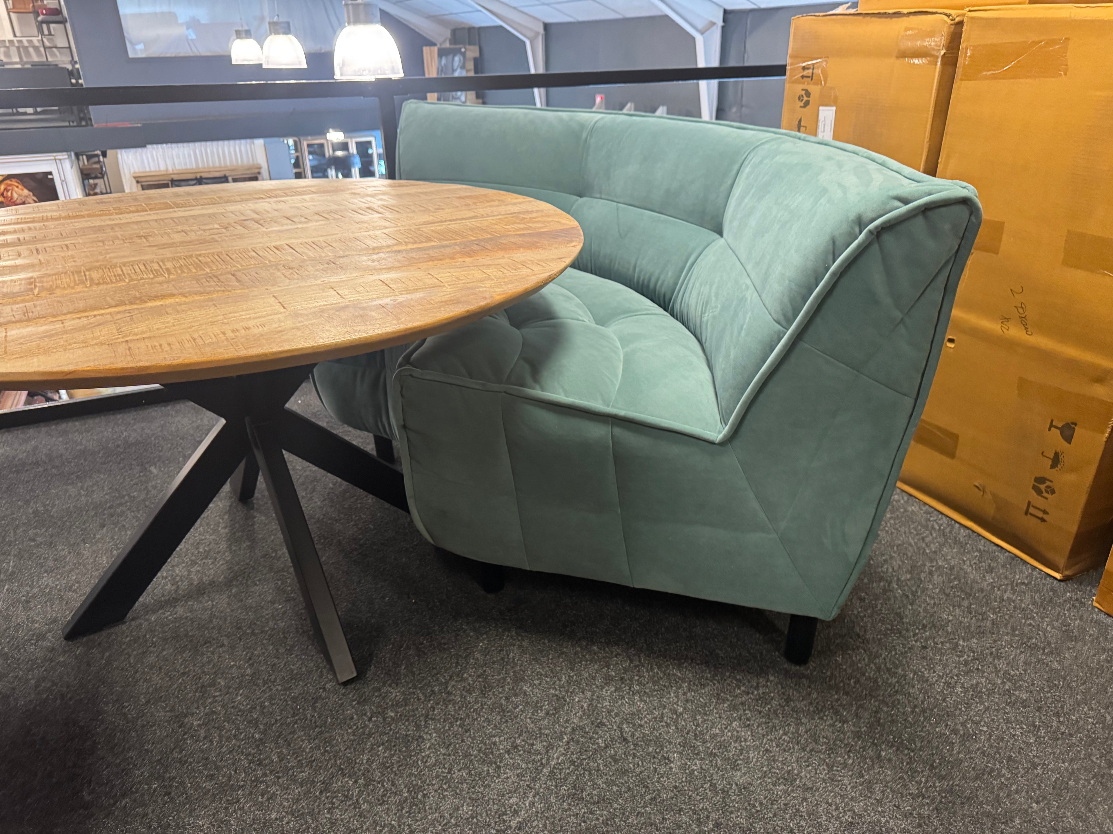Eettafelbank voor een ronde eettafel 200cm breed
