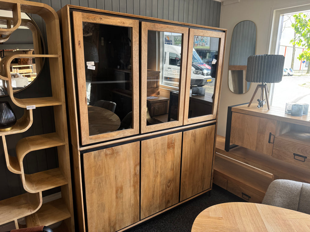 Vitrinekast RichWood 160cm mangohout