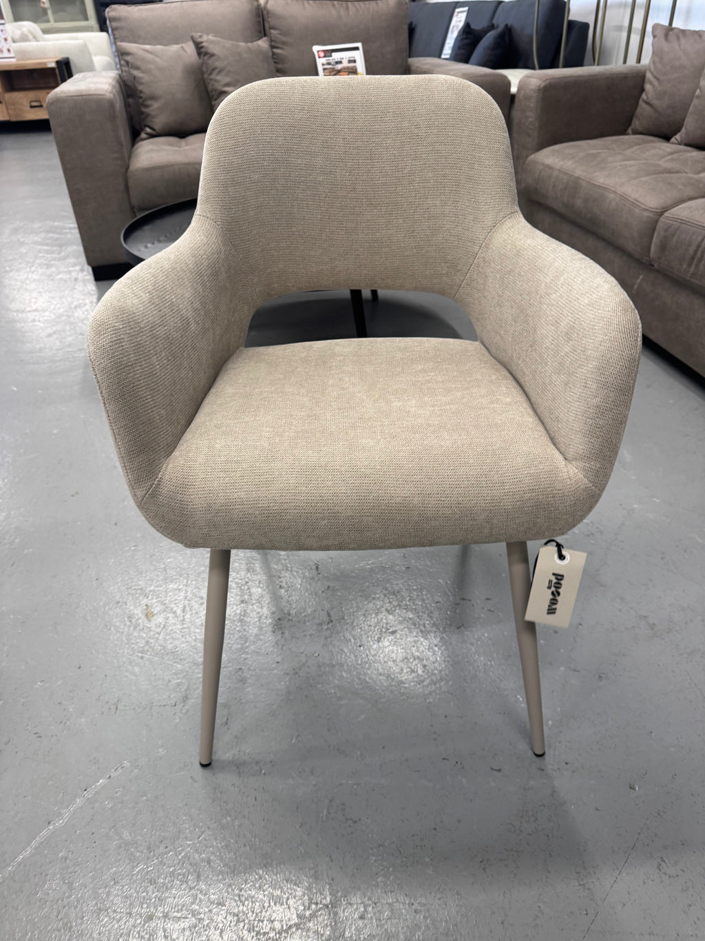 6 stuks Jenny eetkamerstoelen geweven stof naturel