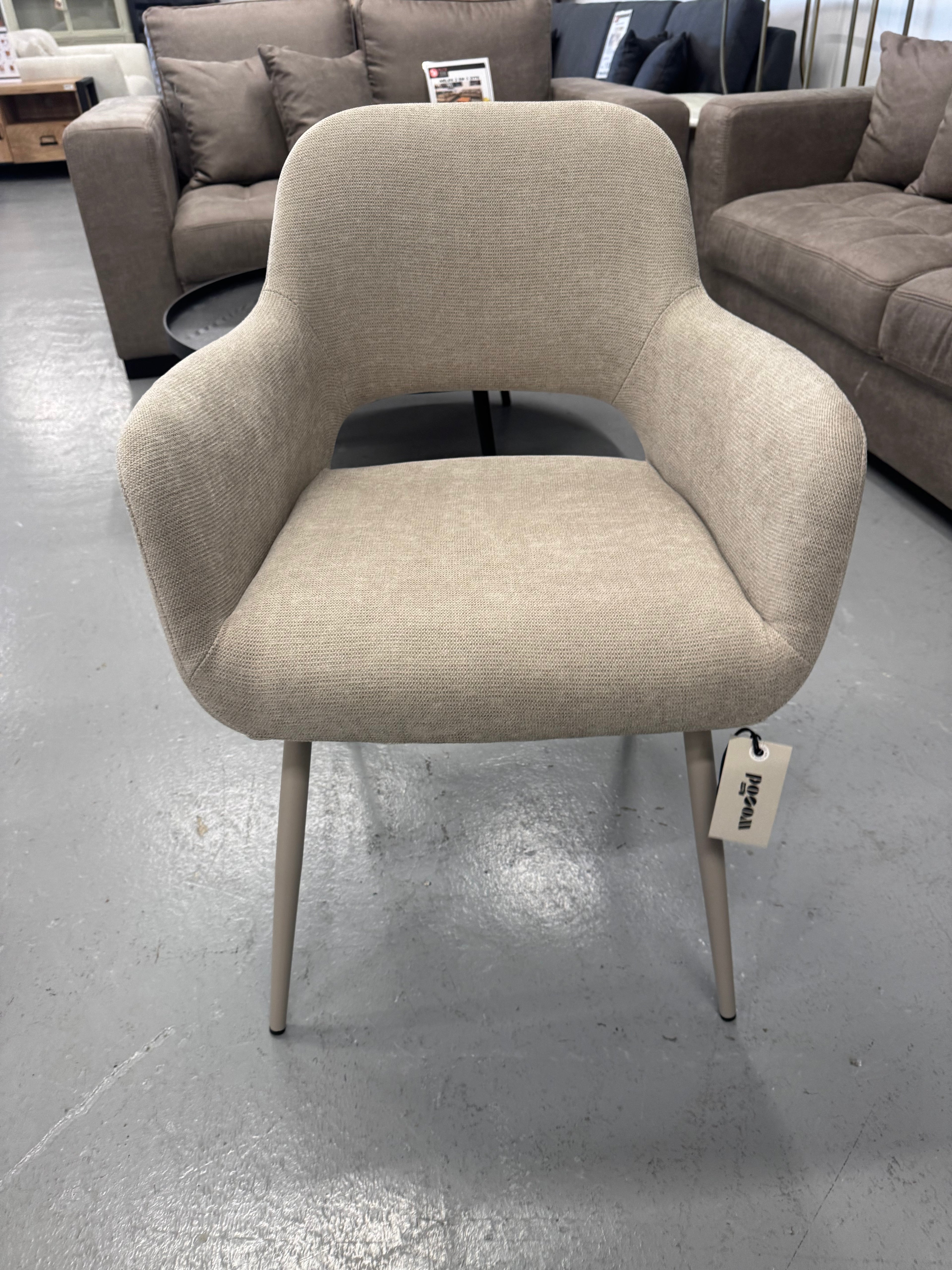 6 stuks Jenny eetkamerstoelen geweven stof naturel