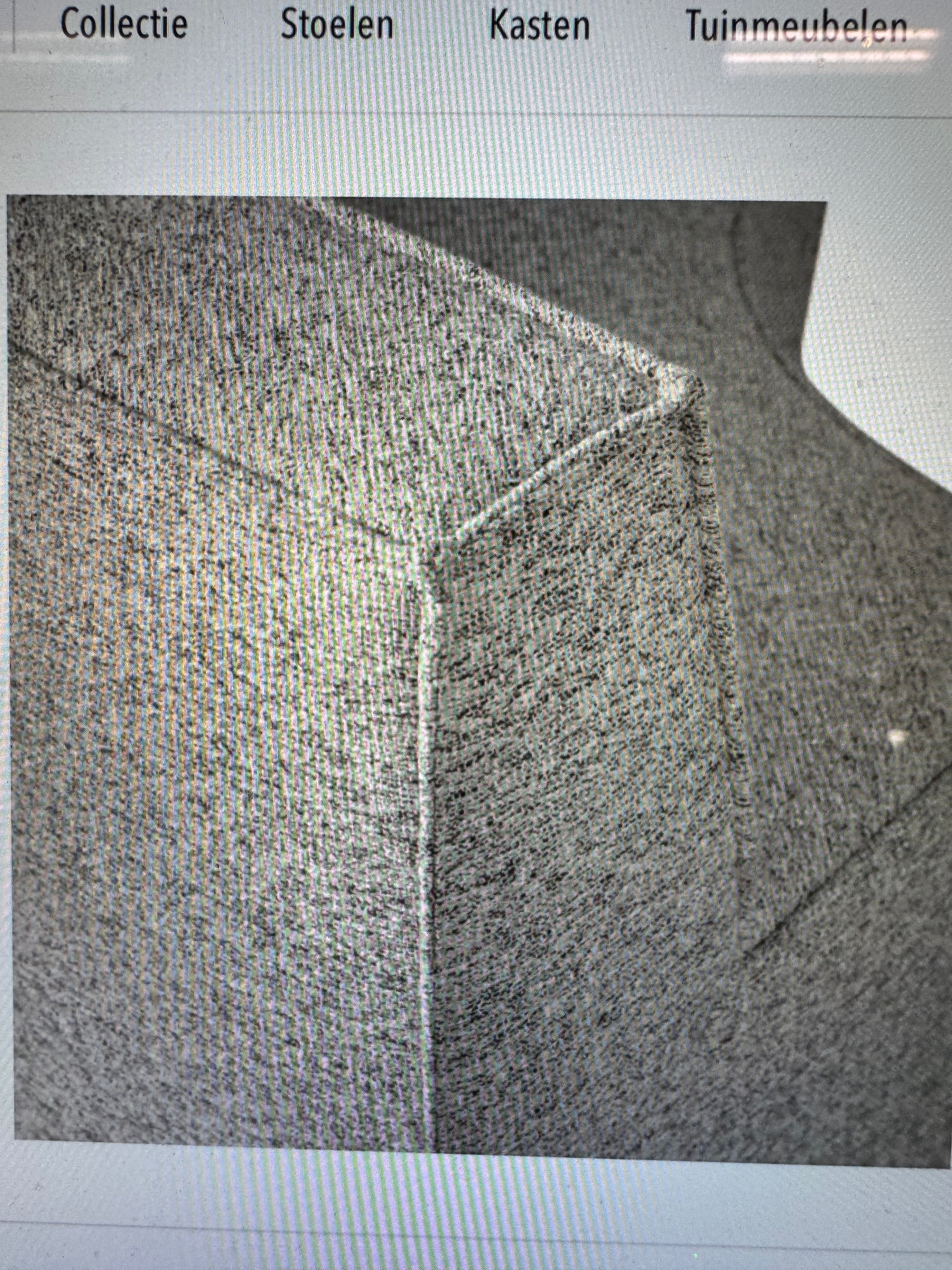 Europa 4 zits eetbank van Woood geweven stof zand/grijs