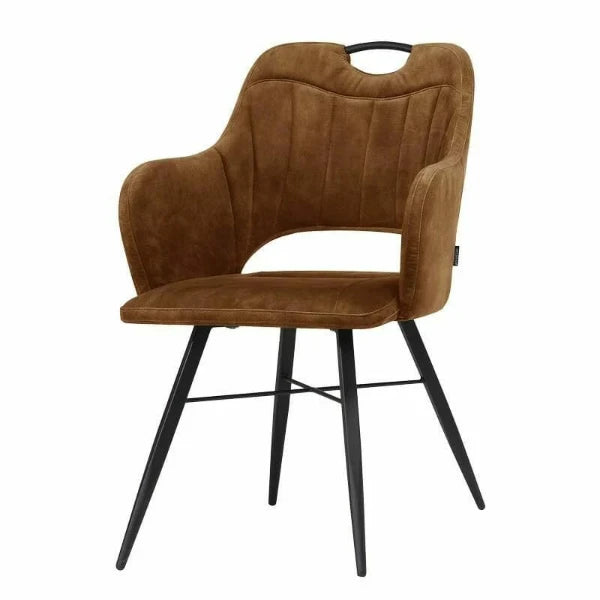 Stoel eetkamer met armleuning Jewel Cognac