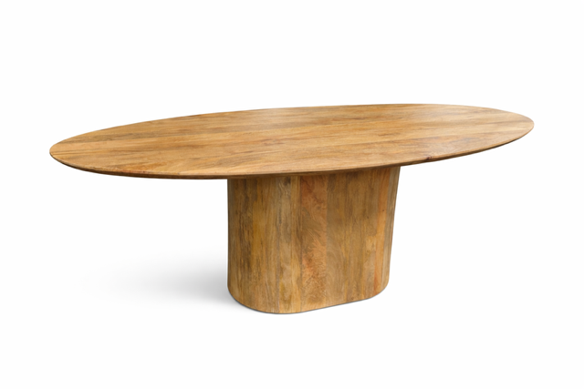 Eettafel Ovaal Kolompoot 180 cm Naturel