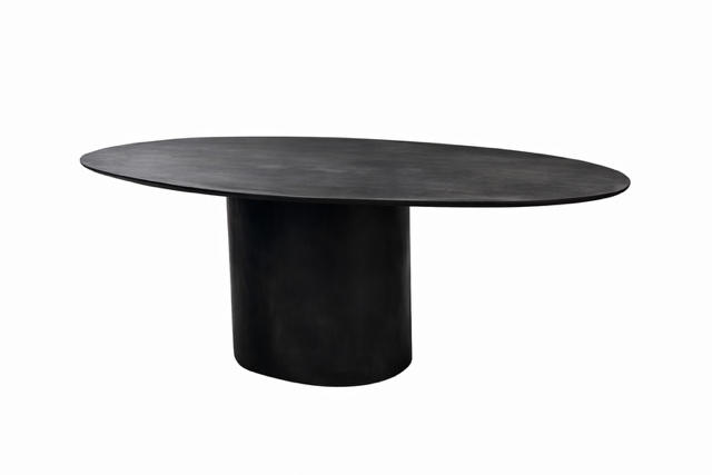 Eettafel Ovaal Kolompoot 180 cm Zwart