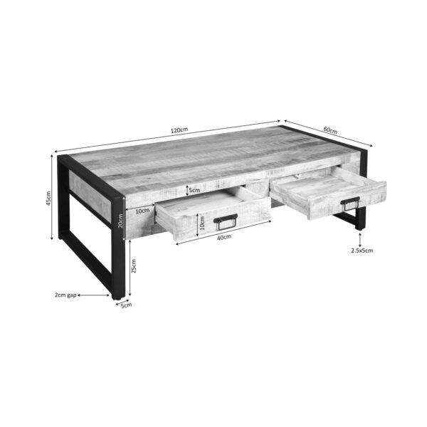 Salontafel Urban 120cm 2 lades