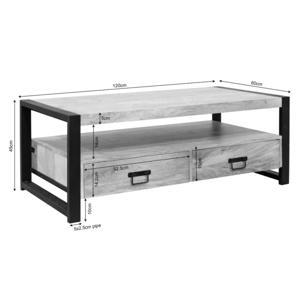 Salontafel Urban 120cm 4 lades