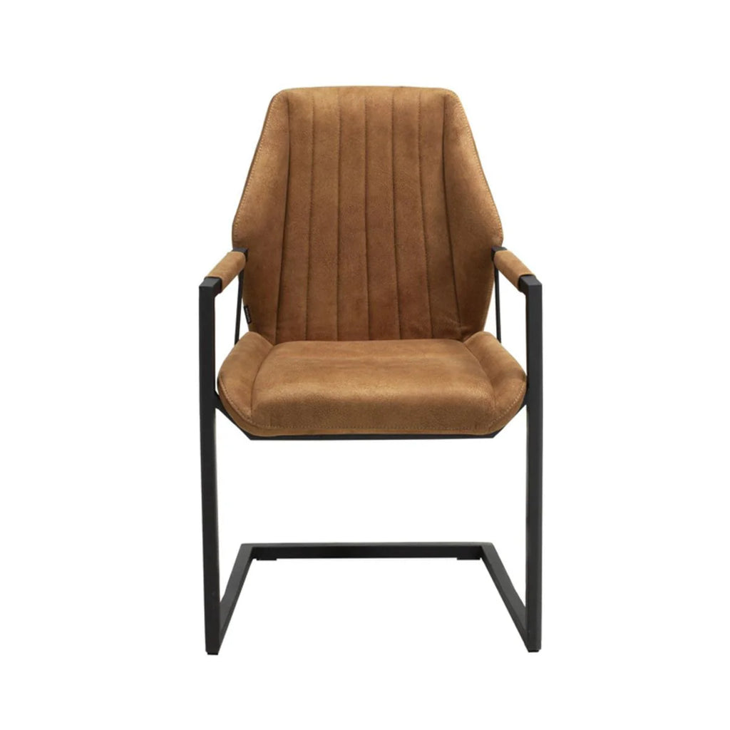Stoel eetkamer met armleuning Vera Cognac